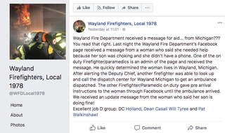 Illustration for article titled Mom's Panicked Facebook Message to Fire Department Saves Choking Son's Life